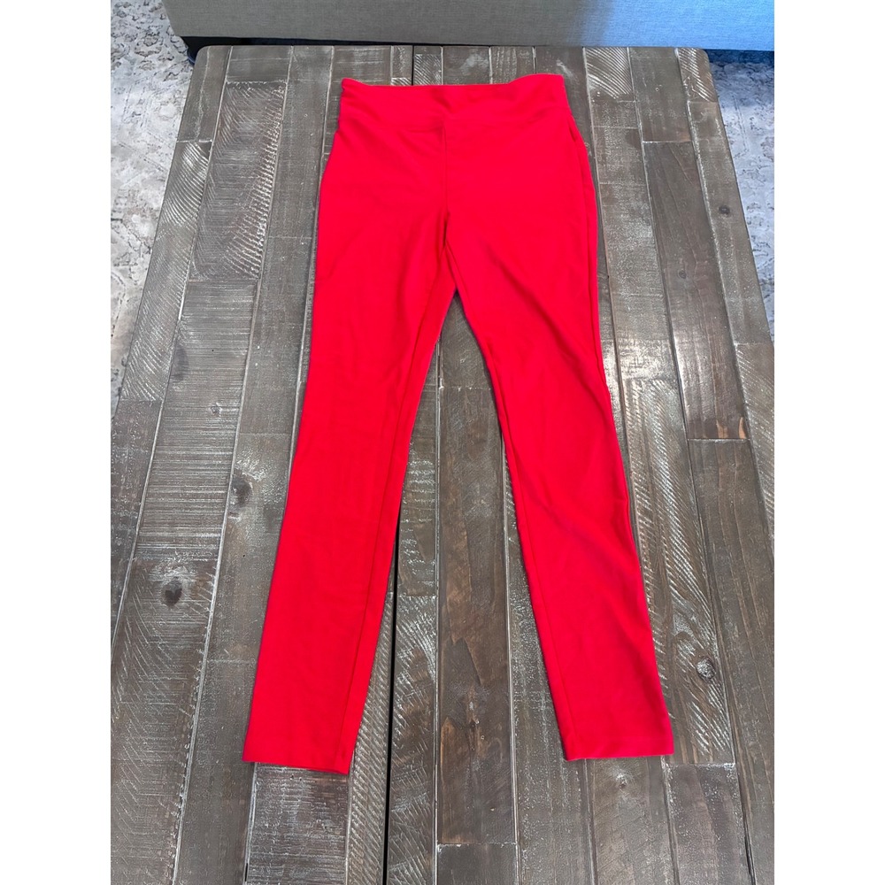 Forever 21 Red High Waisted Pull On Leggings Slim Fit Pants Womens Medium